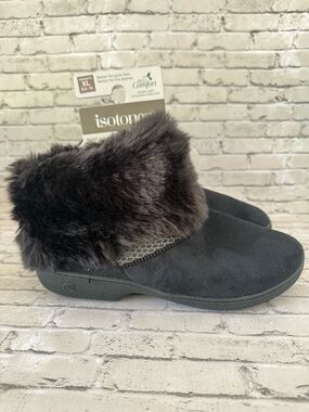 NEW Isotoner Women's Recycled Microsuede Mallory Boot Slippers Size 9.5-10